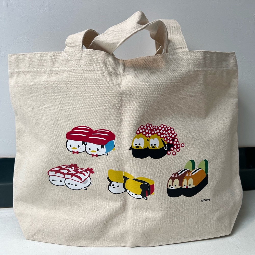 Disney 2025 EXCLUSIVE JAPAN Tote with Sushi Characters!! 🍣 🤩 GIFT INCLUDED!!